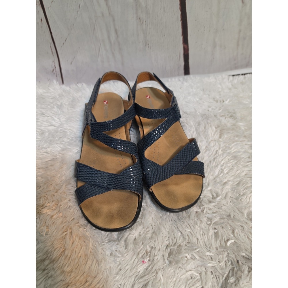 Revere Zanzibar Navy Snake Sandal Women's US 10 M